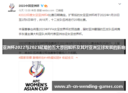 亚洲杯2022与2023延期的五大原因解析及其对亚洲足球发展的影响
